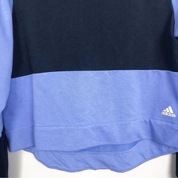 ADIDAS | Sport 2 Crop Two Tone Blue Mock Neck Sweatshirt Women’s Size Medium - Picture 5 of 12
